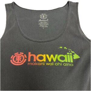 Element Hawaii Tank Top Shirt Womens Large 15x24.5 Faded Black Stretch Skate